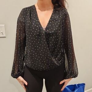 Black and Gold Polka Dot Women's Bodysuit